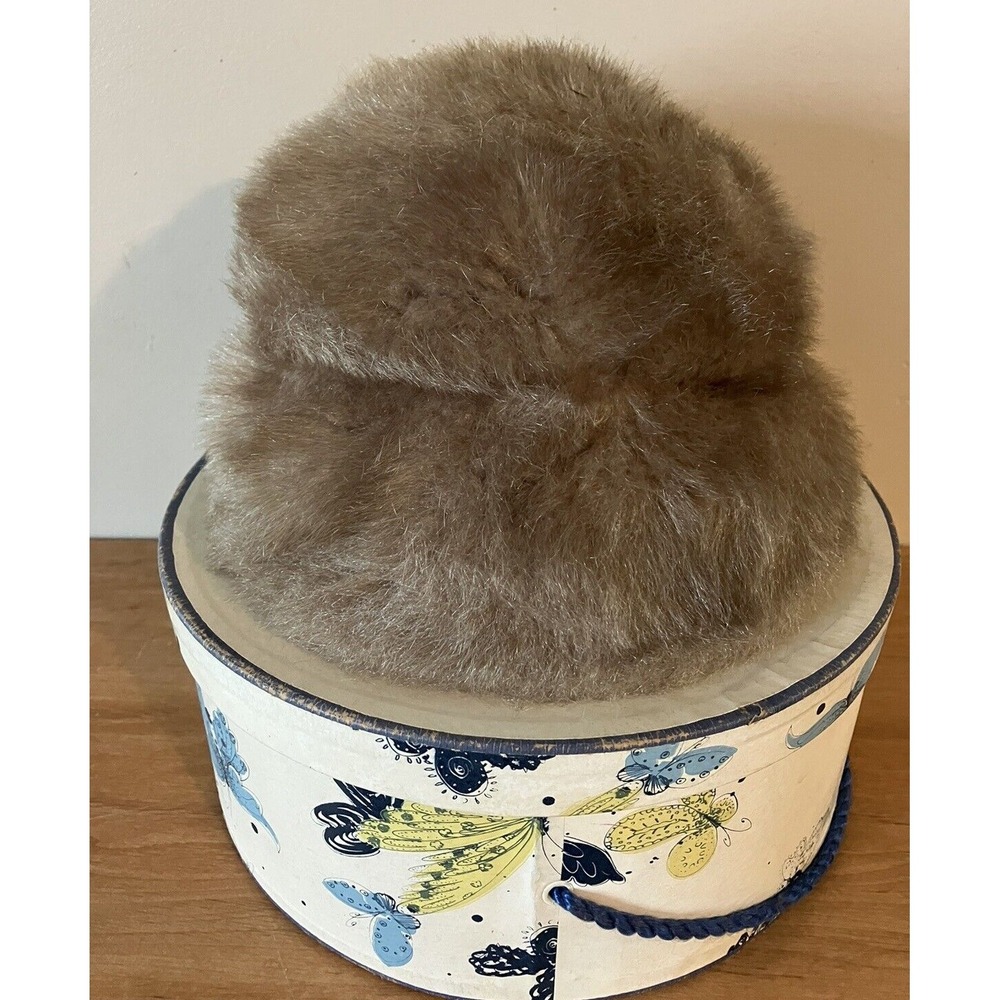 Vintage United Hatters Cap & Millinery Workers International Union FAUX FUR HAT